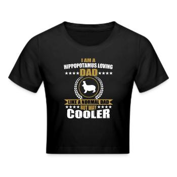 Nijlpaard liefhebbende vader - Cropped T-Shirt - zwart - Voor - Marisol (170cm)