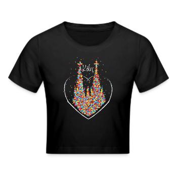 Kölner Dom Köln Cologne Kölle Colonia Karneval - Frauen Cropped T-Shirt - Schwarz - Vorne - Marisol (170cm)