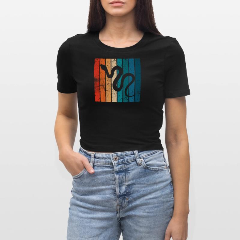 Snake Retro Reptile Python Idée cadeau Crop top