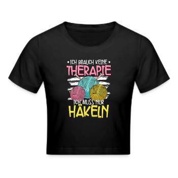 Häkeln - Frauen Cropped T-Shirt - Schwarz - Vorne - Marisol (170cm)