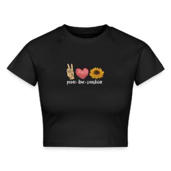 Hippy - Cropped T-Shirt - black - Front - Marisol (170cm)