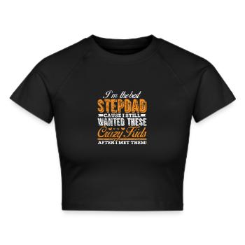 Stepfather - Cropped T-Shirt - black - Front - Marisol (170cm)
