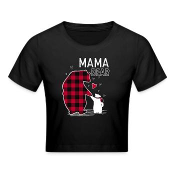 Mama Bear - Frauen Cropped T-Shirt - Schwarz - Vorne - Marisol (170cm)