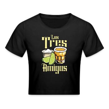 Los Tres Amigos Tequila Mexico Fiesta - Crop top - noir - Devant - Marisol (170cm)