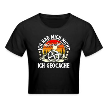 Geocaching Geocacher Geocache - Frauen Cropped T-Shirt - Schwarz - Vorne - Marisol (170cm)