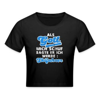 Lustiger Skifahrer Skifahren Ski Spruch - Frauen Cropped T-Shirt - Schwarz - Vorne - Marisol (170cm)