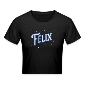 Felix name personalized - Cropped T-Shirt - black - Front - Marisol (170cm)