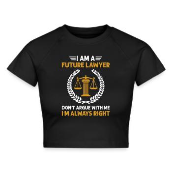 Law Student - Cropped T-Shirt - black - Front - Marisol (170cm)