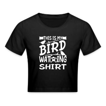 Ornithologist - This Is My Bird Watching Shirt - Cropped T-Shirt - black - Front - Marisol (170cm)