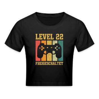 Level 22 freigeschaltet - Frauen Cropped T-Shirt - Schwarz - Vorne - Marisol (170cm)