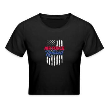 Ruhestand Air Force USA Rente Rentner Geschenk - Frauen Cropped T-Shirt - Schwarz - Vorne - Marisol (170cm)
