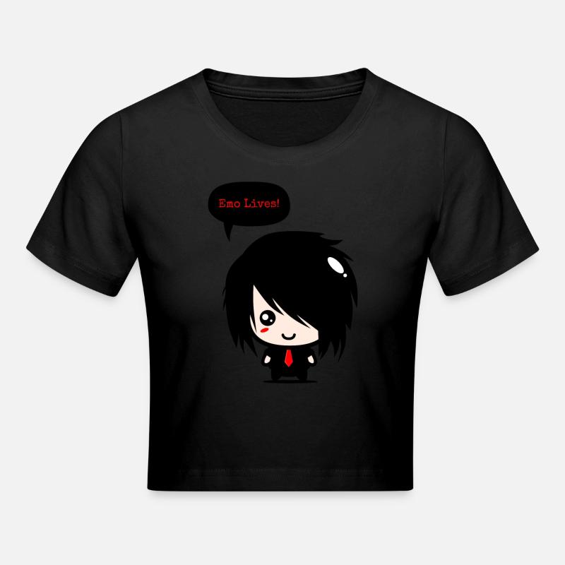 EMO vive | Ragazzi Emo vestiti | | Emocore Emo Musica - Maglietta crop - nero