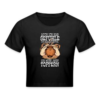 Töpfern - Frauen Cropped T-Shirt - Schwarz - Vorne - Marisol (170cm)