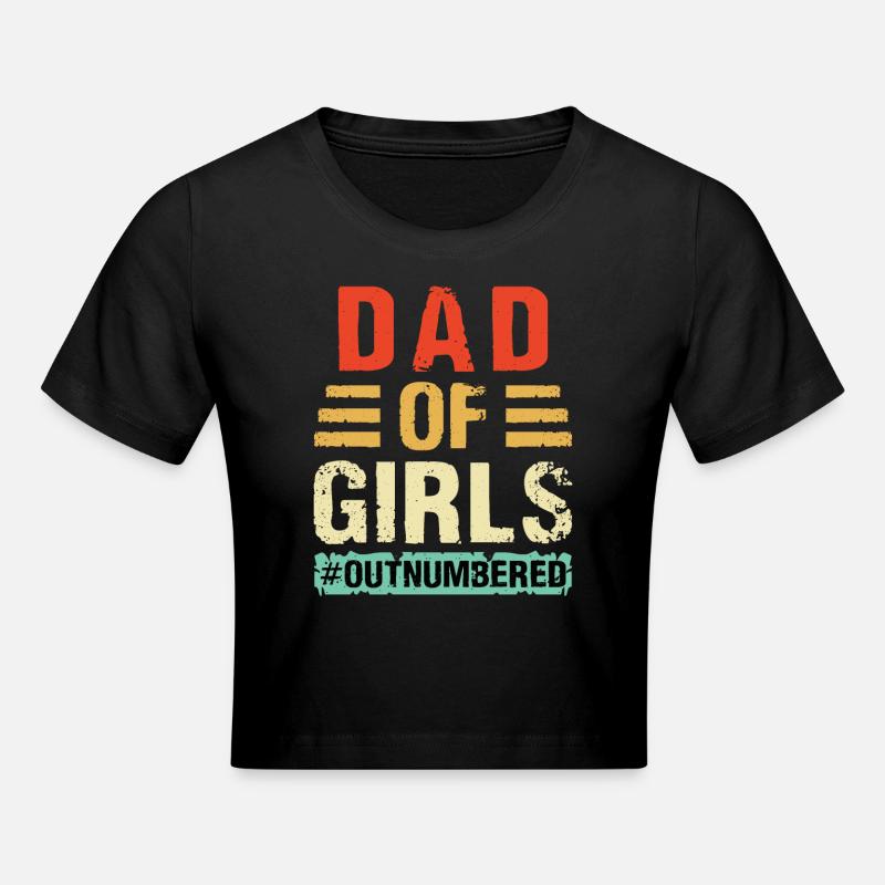 Fête des Pères Mère Père Deux Filles Bébé - Crop top - noir