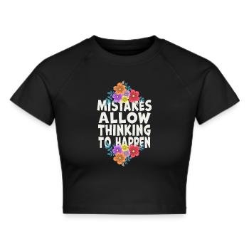 Mistakes Allow Thinking To Happen School Math - Cropped T-Shirt - black - Front - Marisol (170cm)