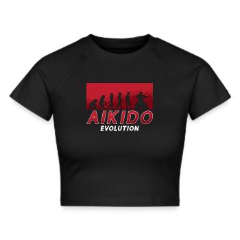Aikido Evolution Fighter Martial Arts Judo Samurai - Cropped T-Shirt - black - Front - Marisol (170cm)