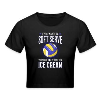 Volleyball Spieler Geschenk Lustiger Volleyball - Frauen Cropped T-Shirt - Schwarz - Vorne - Marisol (170cm)