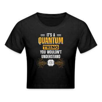Quantum Computational Physics - Cropped T-Shirt - black - Front - Marisol (170cm)