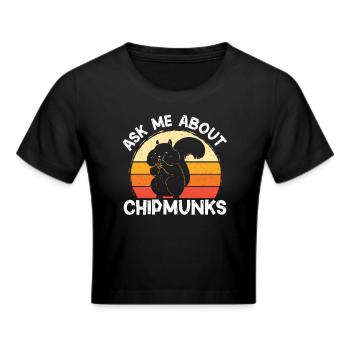 Cadeau de rongeur chipmunk - Crop top - noir - Devant - Marisol (170cm)