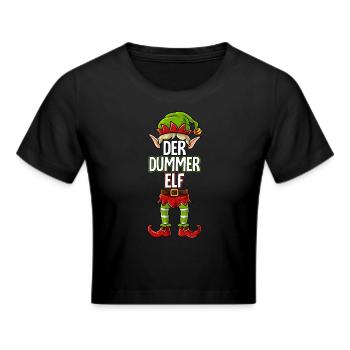 Dummer Elf Partnerlook Weihnachten - Frauen Cropped T-Shirt - Schwarz - Vorne - Marisol (170cm)
