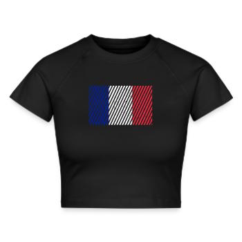 Frankreich Flagge - Frauen Cropped T-Shirt - Schwarz - Vorne - Marisol (170cm)