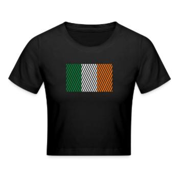 Ireland Flag - Cropped T-Shirt - black - Front - Marisol (170cm)