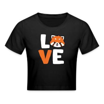 Roter Panda Liebe Tier Roter Panda Liebhaber - Frauen Cropped T-Shirt - Schwarz - Vorne - Marisol (170cm)