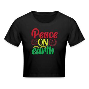 Paix Paix Amour Paix Mondiale Paix - Crop top - noir - Devant - Marisol (170cm)