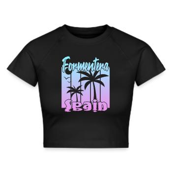 Formentera Spain - Cropped T-Shirt - black - Front - Marisol (170cm)
