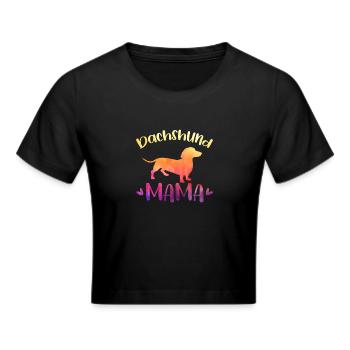 Dackel Mama Hund Hunde Dachshund Teckel Geschenk - Frauen Cropped T-Shirt - Schwarz - Vorne - Marisol (170cm)