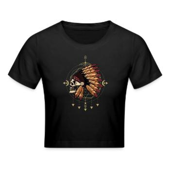 Indianisches Erbe Indianer Traumfänger - Frauen Cropped T-Shirt - Schwarz - Vorne - Marisol (170cm)