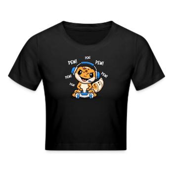 Leopardgecko - Frauen Cropped T-Shirt - Schwarz - Vorne - Marisol (170cm)