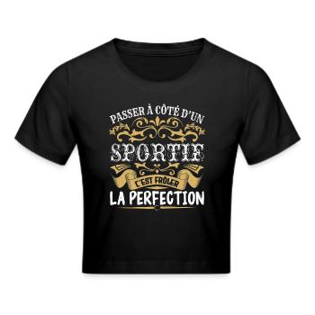 Le Meilleur Sportif | Sportif à la perfection - Crop top - noir - Devant - Marisol (170cm)