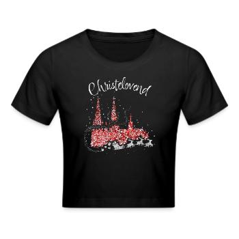 Fastelovend Karneval Konfetti Weihnachtsmann - Frauen Cropped T-Shirt - Schwarz - Vorne - Marisol (170cm)
