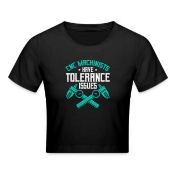 Mechaniker CNC-Bediener CNC-Fräser - Frauen Cropped T-Shirt - Schwarz - Vorne - Marisol (170cm)