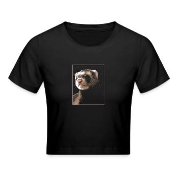 Frettchen Iltis - Frauen Cropped T-Shirt - Schwarz - Vorne - Marisol (170cm)