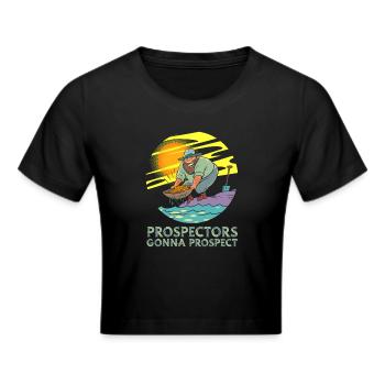 Prospectors Digging Treasure - Cropped T-Shirt - black - Front - Marisol (170cm)