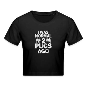 Mops - Frauen Cropped T-Shirt - Schwarz - Vorne - Marisol (170cm)
