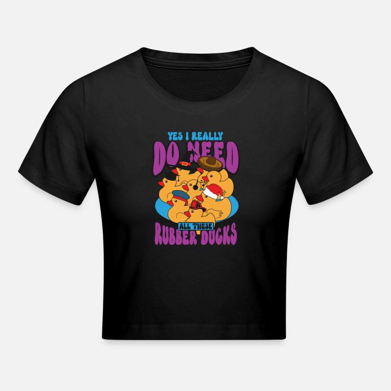 Rubber Duck Ducks Bird Hunt Duck lover Gift Idea - Cropped T-Shirt - black