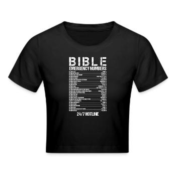 Bible Emergency Numbers Waymaker Jesus Christian - Cropped T-Shirt - black - Front - Marisol (170cm)