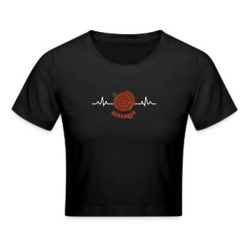 Bandera Independentista Catalana Estelada Negra - Frauen Cropped T-Shirt - Schwarz - Vorne - Marisol (170cm)