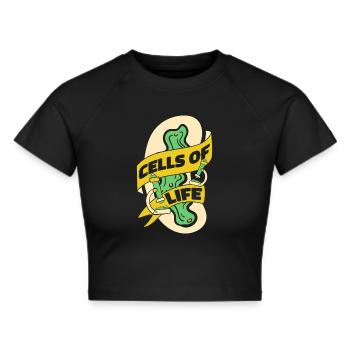 Biologie Biologe Zellen Molekularbiologe - Frauen Cropped T-Shirt - Schwarz - Vorne - Marisol (170cm)