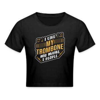 Trombone trombonist - Cropped T-Shirt - black - Front - Marisol (170cm)