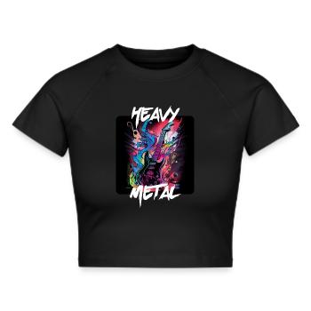 Graffiti Style - Heavy Metal 5 - Cropped T-Shirt - black - Front - Marisol (170cm)