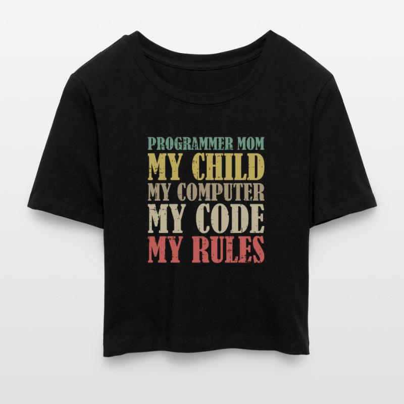 Entwickler Coder Programmierer Mama Frauen Cropped T-Shirt