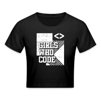 Développeur Coder Programmeur Girl - Crop top - noir - Devant - Marisol (170cm)