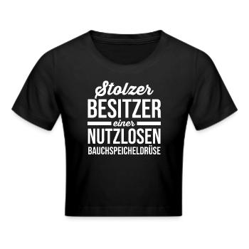 Diabetes Diabetiker - Frauen Cropped T-Shirt - Schwarz - Vorne - Marisol (170cm)