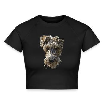 Fox Terrier Face - Cropped T-Shirt - black - Front - Marisol (170cm)