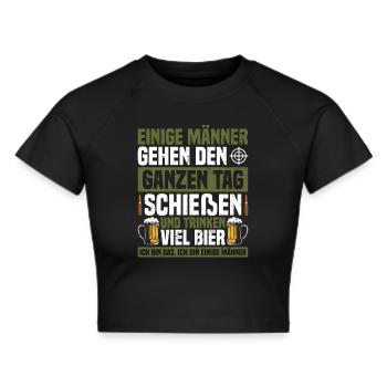 Sportschütze Schützenfest Sportschießen - Frauen Cropped T-Shirt - Schwarz - Vorne - Marisol (170cm)