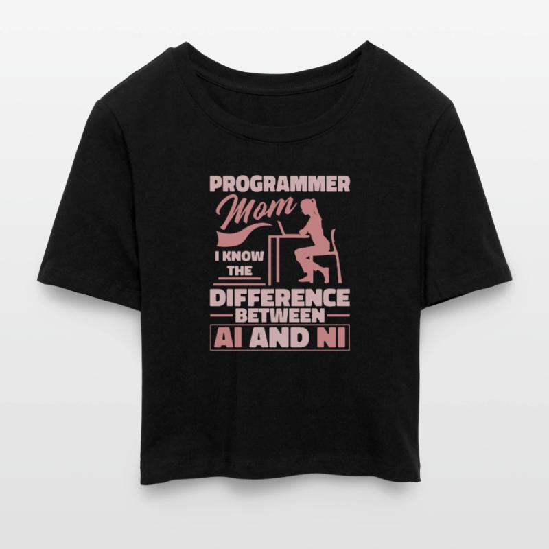 Entwickler Coder Programmierer Mama Frauen Cropped T-Shirt